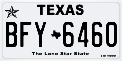 TX license plate BFY6460