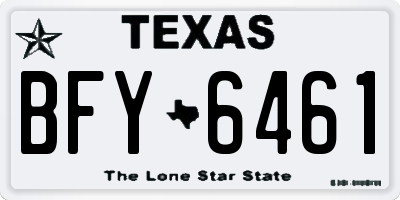 TX license plate BFY6461