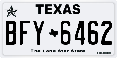 TX license plate BFY6462