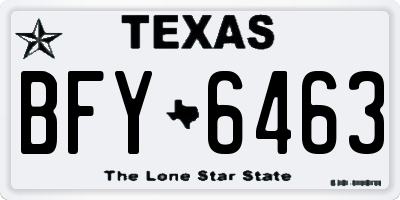 TX license plate BFY6463