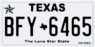 TX license plate BFY6465