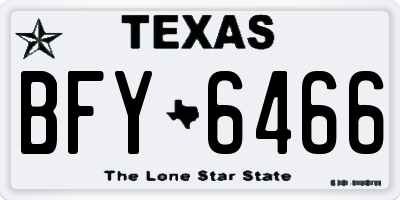 TX license plate BFY6466