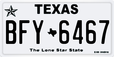 TX license plate BFY6467