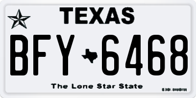 TX license plate BFY6468