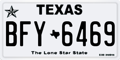 TX license plate BFY6469