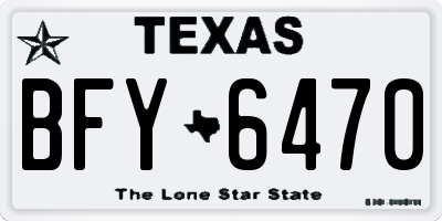 TX license plate BFY6470