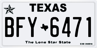 TX license plate BFY6471