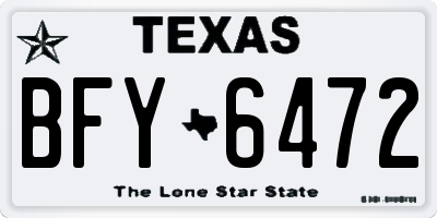 TX license plate BFY6472