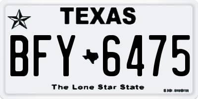 TX license plate BFY6475