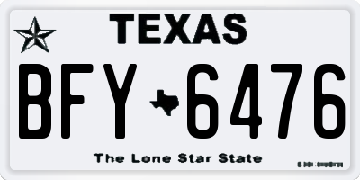 TX license plate BFY6476