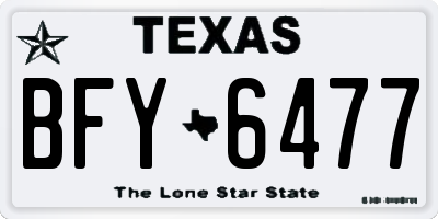TX license plate BFY6477