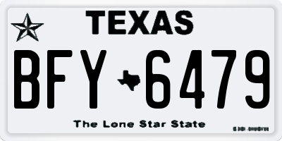 TX license plate BFY6479