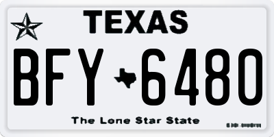 TX license plate BFY6480