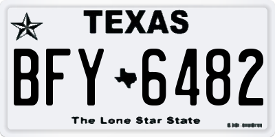 TX license plate BFY6482