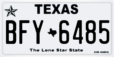 TX license plate BFY6485