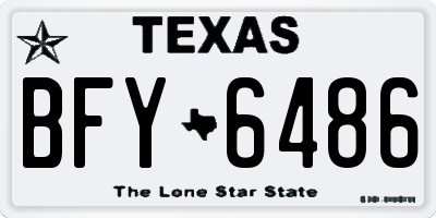 TX license plate BFY6486