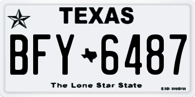 TX license plate BFY6487