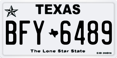 TX license plate BFY6489