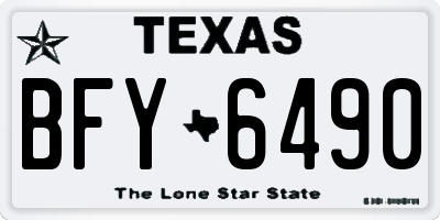 TX license plate BFY6490