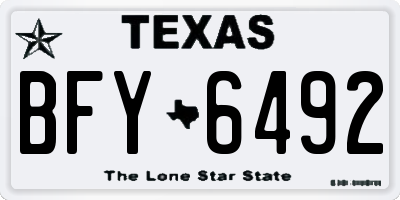 TX license plate BFY6492