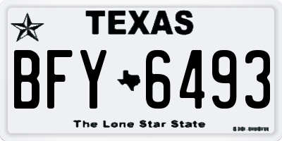 TX license plate BFY6493
