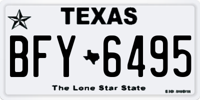 TX license plate BFY6495