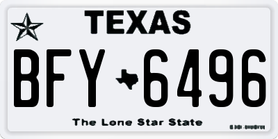 TX license plate BFY6496