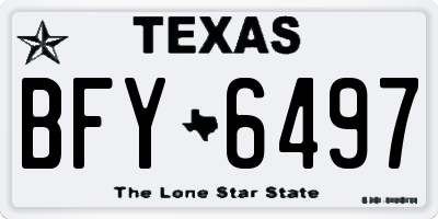 TX license plate BFY6497