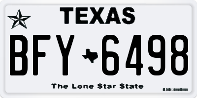 TX license plate BFY6498