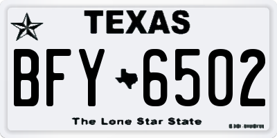 TX license plate BFY6502