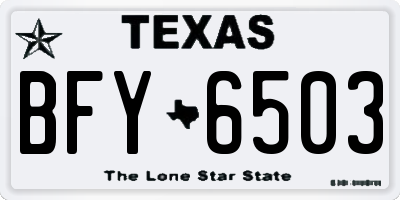 TX license plate BFY6503