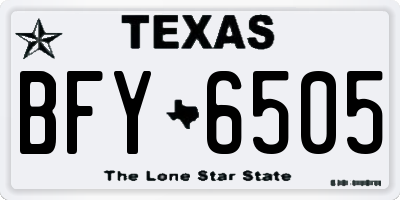 TX license plate BFY6505