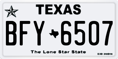 TX license plate BFY6507