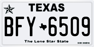 TX license plate BFY6509