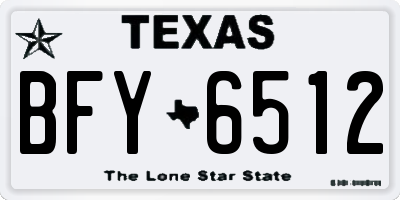 TX license plate BFY6512