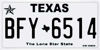 TX license plate BFY6514