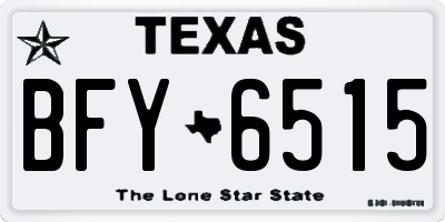 TX license plate BFY6515