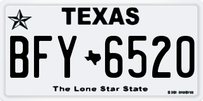 TX license plate BFY6520