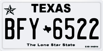 TX license plate BFY6522