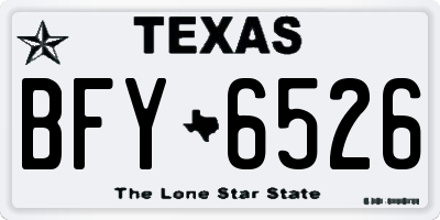 TX license plate BFY6526