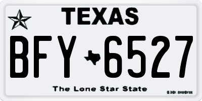 TX license plate BFY6527