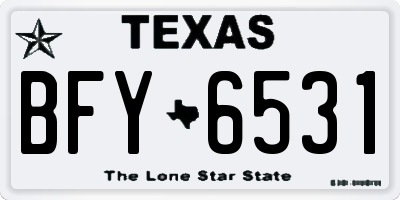 TX license plate BFY6531