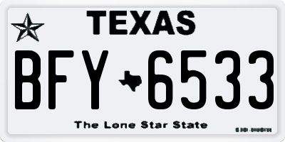 TX license plate BFY6533