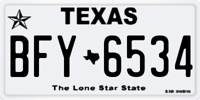 TX license plate BFY6534