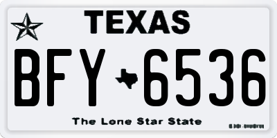 TX license plate BFY6536