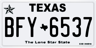 TX license plate BFY6537