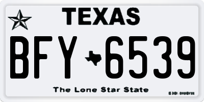 TX license plate BFY6539