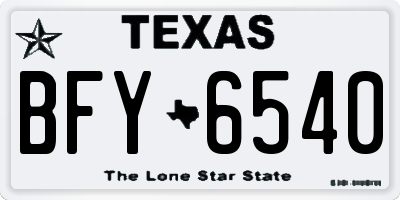 TX license plate BFY6540