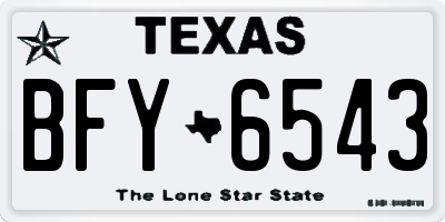 TX license plate BFY6543