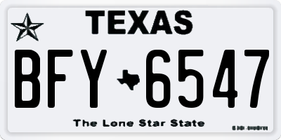 TX license plate BFY6547